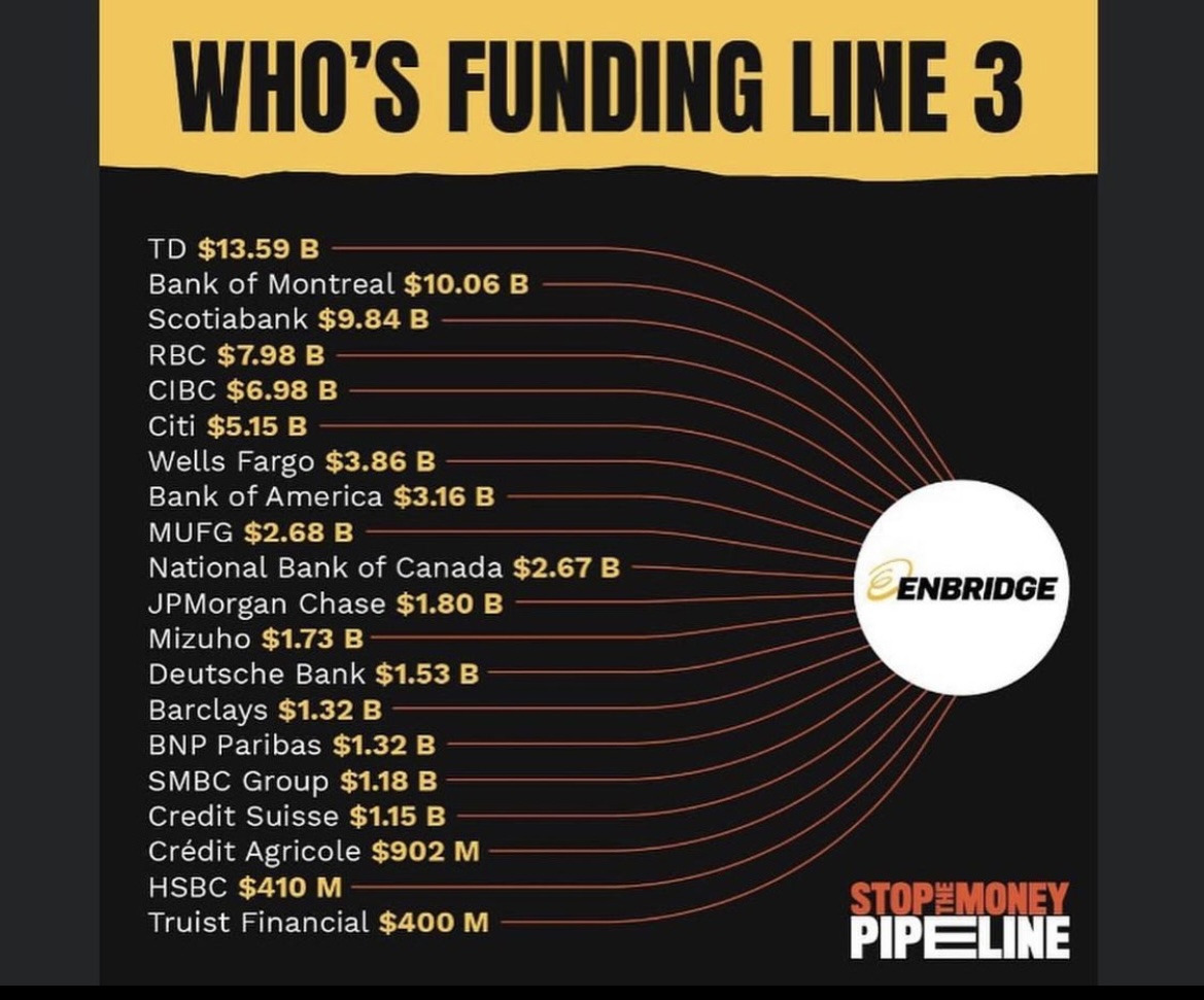 Scubasteve51's tweet image. FOX here! Companies involved in @Enbridge&apos;s line of death. @WellsFargo @TDBank_US @BankofAmerica 
Tell @POTUS @WhiteHouse to #StopMoneyPipeline
Oooh, yeah!😬👎 #StopLine3Pipeline