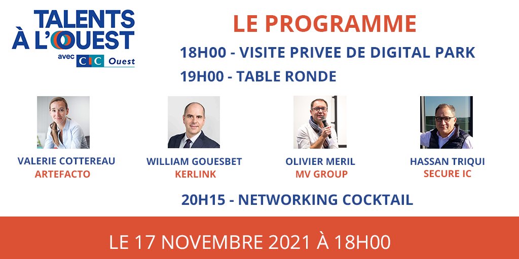 agence_api's tweet photo. [#TalentsOuest] C'est la reprise des Talents à l'Ouest! 
Prochain RDV le 17/11 chez @MVGroup_  #DigitalPark !
Découvrez les personnalités de 4 entrepreneurs,
partagez leur vision de l'#entreprise et leur lien avec notre #territoire.
Inscription gratuite :  https://t.co/C8csK7Er7M https://t.co/vjLsKglUvv