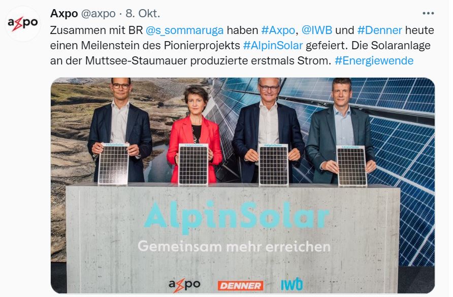 m_schweikert's tweet photo. Noch Fragen? Neues #Wasserkraftwerk von @bkw, und Gemeinden #Wiler #Kippel produziert für 2800 Haushalte erneurbaren Strom während rund 60 Jahren. Neues #Solarkraftwerk von @axpo, @IWB_Basel produziert für 740 Haushalte erneuerbaren Strom während rund 25 Jahren.. https://t.co/H3CZX8Qbx1