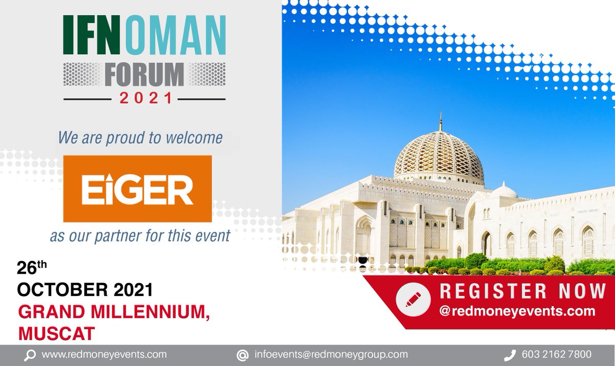 IFN_news's tweet photo. We are proud to welcome Eiger as our partner for IFN Oman Forum.

Join this insightful event by registering below
https://t.co/v9ovo3hC2h

Free registration https://t.co/yLaQmK7UCX