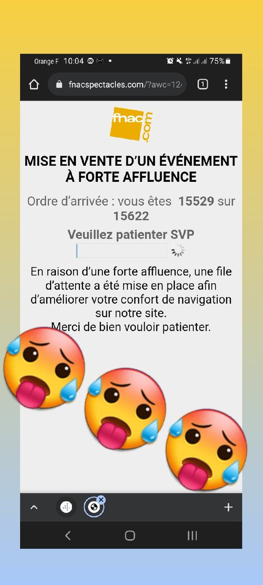 AStars81's tweet photo. Quand tu crois qu'à 10h c'est le bon moment pour acheter tes places pour le concert de #Orelsan...mais que les places pour #ColdplayXBTS sont tout juste mises en ligne 😬🤯😭 https://t.co/COYYxe11T6