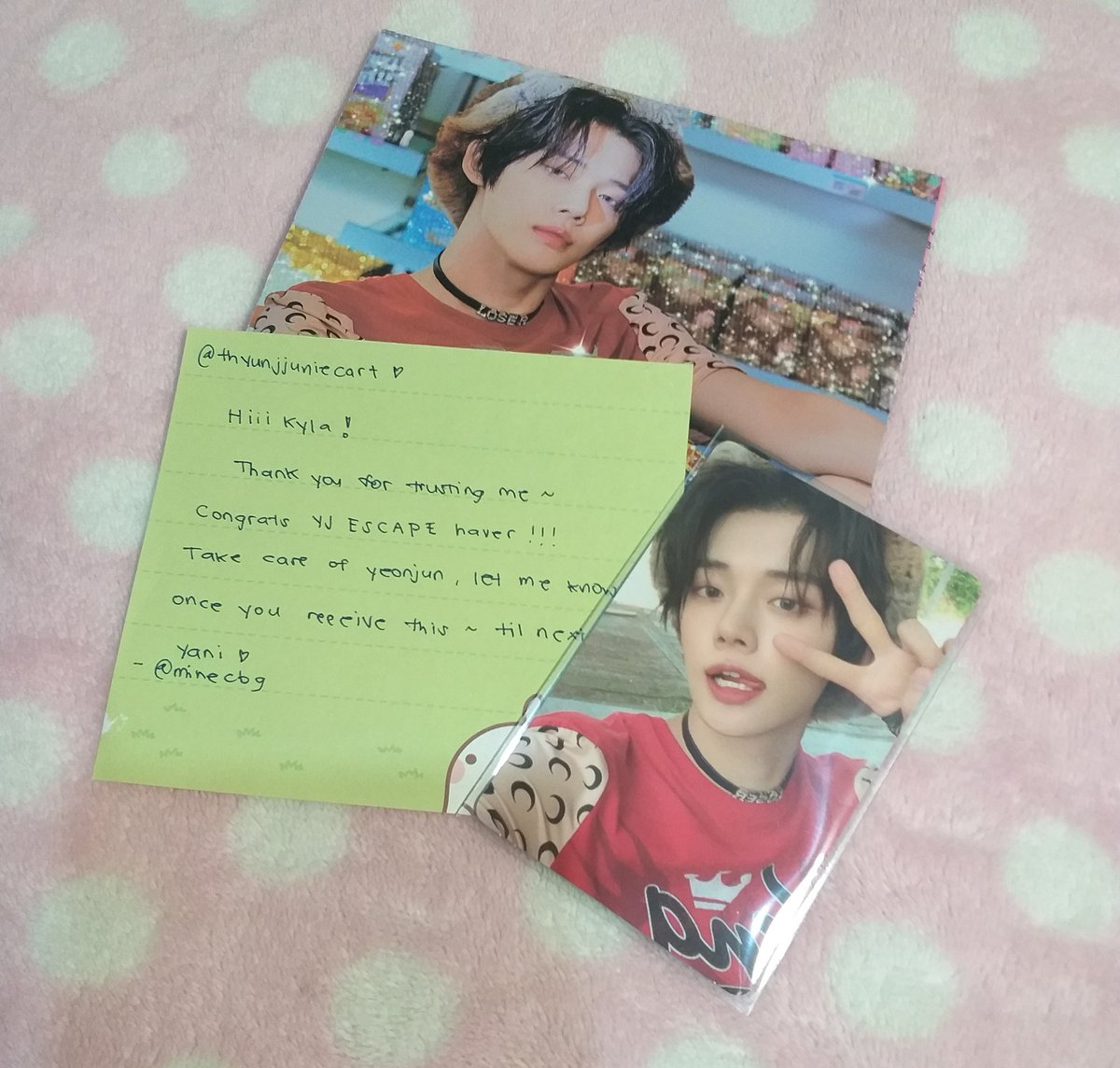 thyunjunniecart's tweet photo. ♡•@minecbg #moalletproofs•♡
~> ate yaniiiiiii thank u so mucch sa pag offer ng yj esc sa dms pls i kent belib ㅠㅠㅠ ++ super pretty and secured ng packaging :(( i will really take care of yeonjun!! ><♡ https://t.co/xXj0cBGJbL