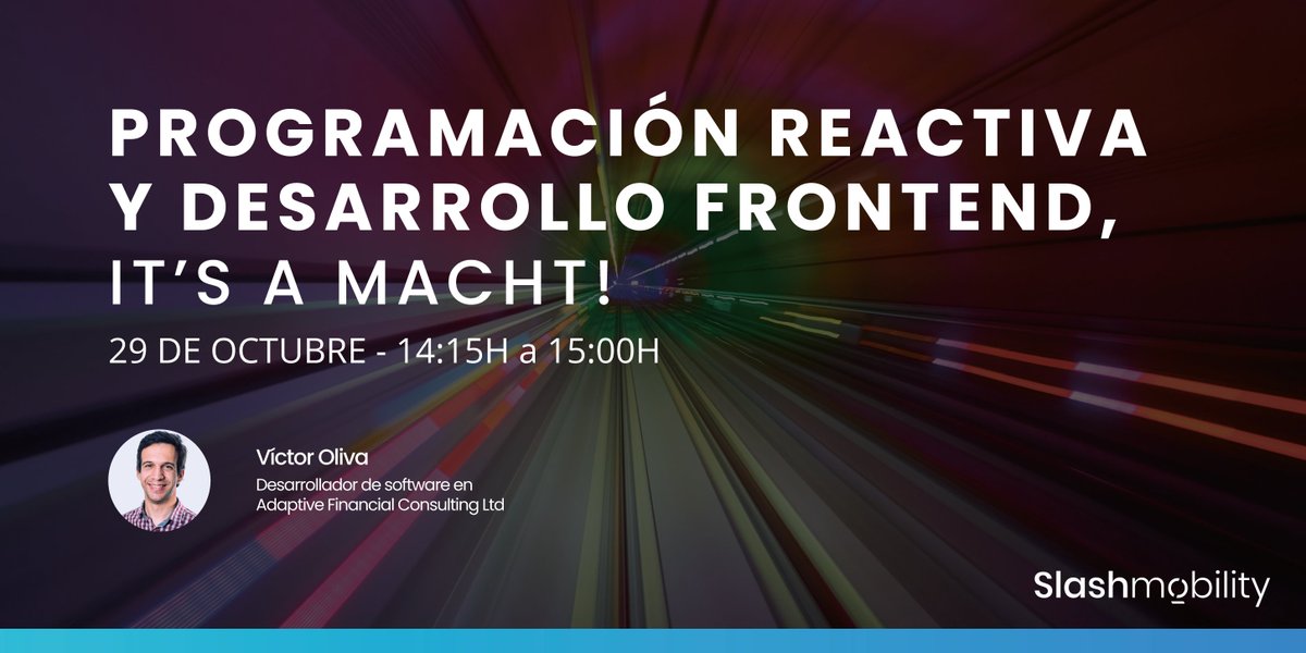 slashmobility's tweet photo. Apúntate a nuestra próxima #slashfriday y descubre qué buen matrimonio hacen la #programacionreactiva y el #desarrollo #FrontEnd. Más info aquí 👉https://t.co/uwBdm6s80z
#ReactiveProgramming https://t.co/ZgNHkbVCbY