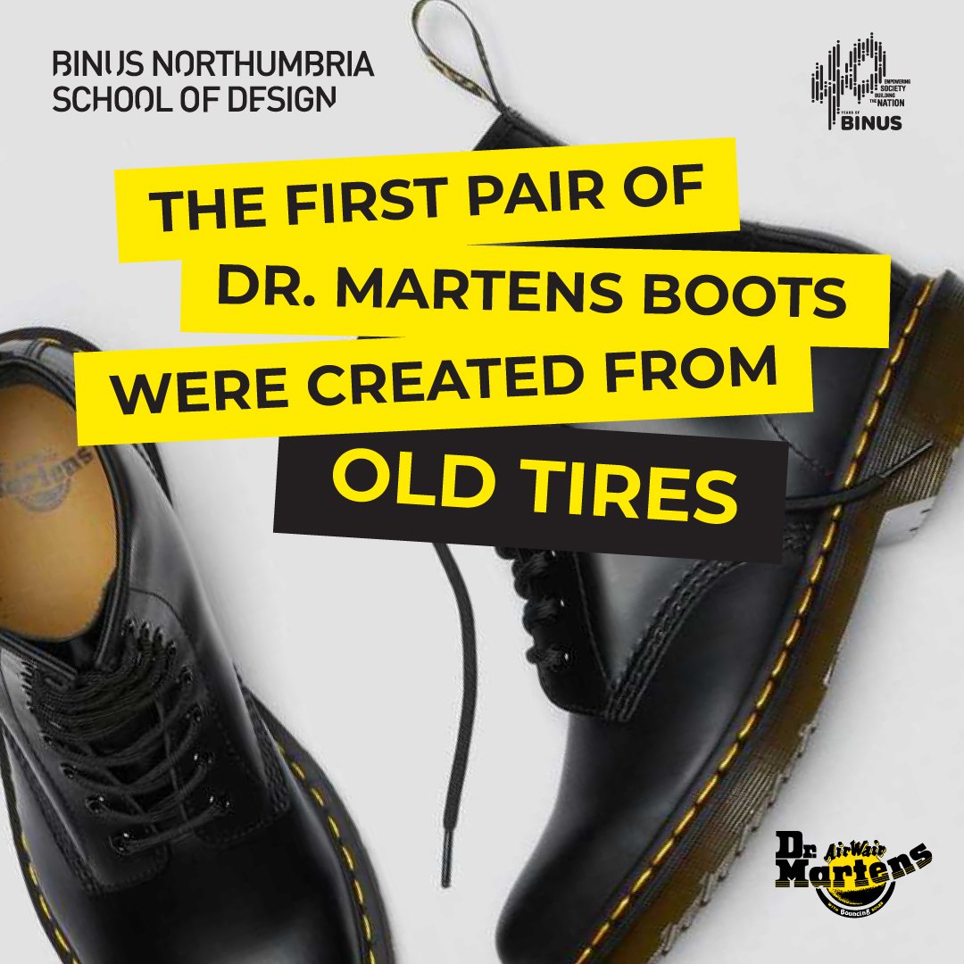 binusBNSD's tweet photo. A 25-year-old German soldier, Dr Klaus Märtens, and his friend, Herbert Fünk, decided to creating ultra comfy shoes in 1945.  The Doc boot was mostly sold to postmen, factory employees, builders, policemen and other blue-collar workers.
Visit Our Website https://t.co/z8qhIJ0ksn https://t.co/fOOP926R4A