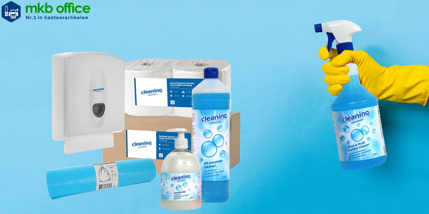 Voor de schoonmaakartikelen van Cleaninq hoeft u niet de deur uit. Bestel nu tot en met 27 oktober ook nog eens met 10% korting op ons assortiment van Cleaninq. 

mkbofficeshop.nl/c/?q=cleaninq