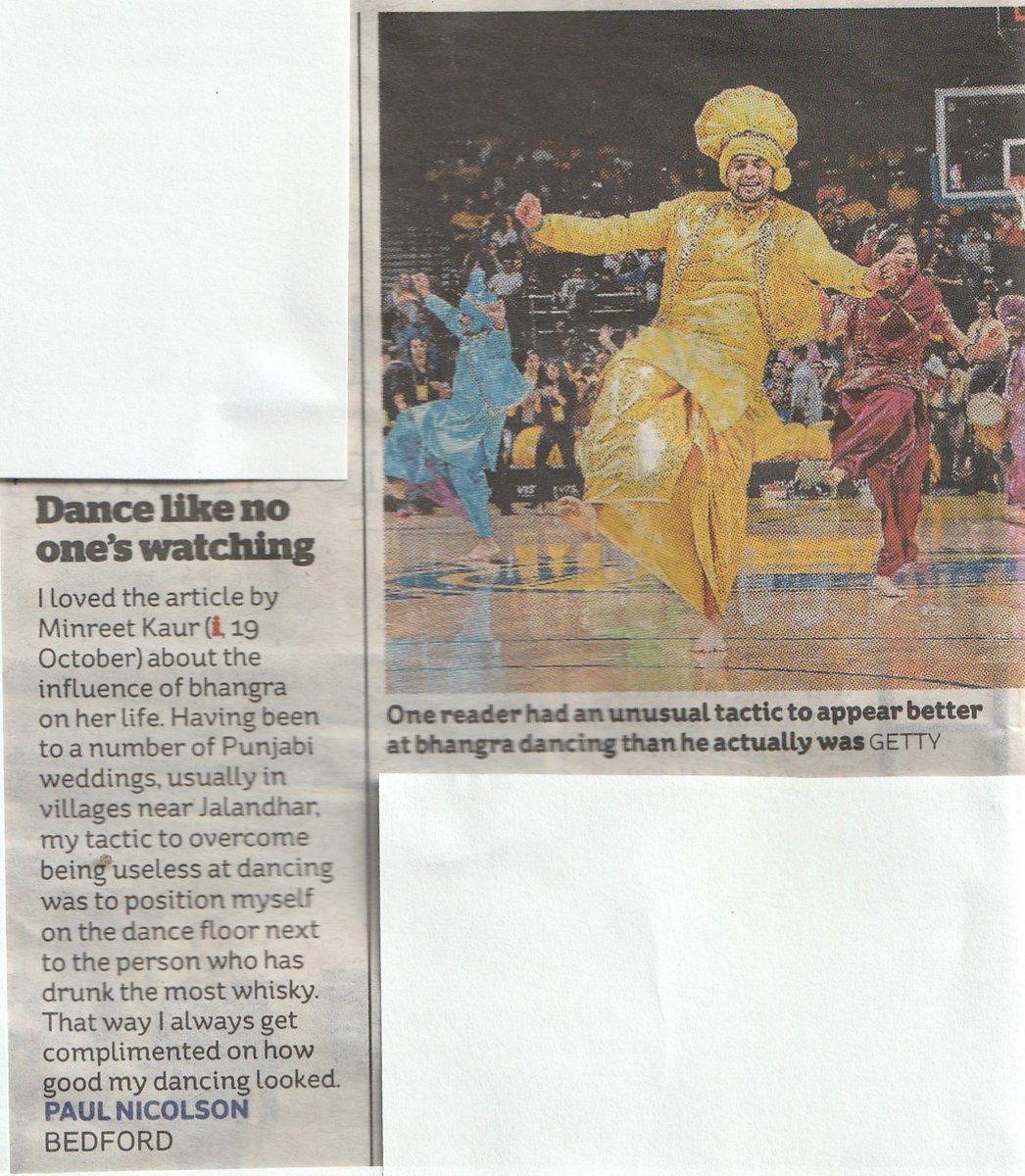 My letter appeared in yesterday's i newspaper... and it's true - I really am crap at dancing!