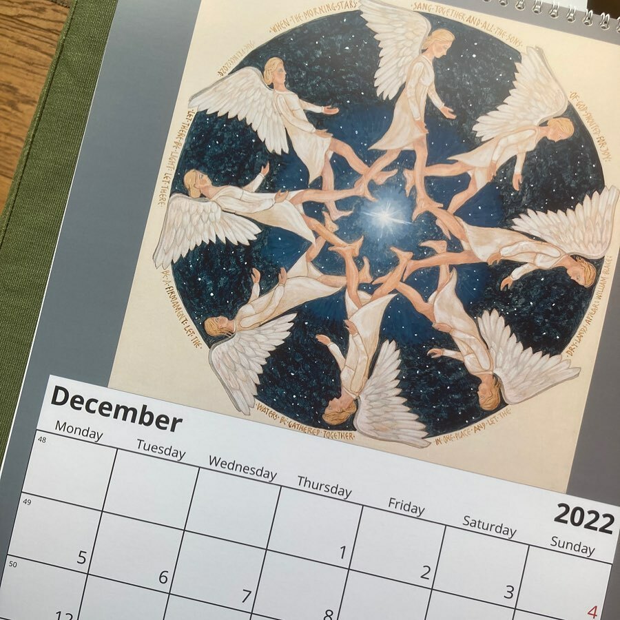 Folk art Calendar 2022
And finally December is William Blake’s Morning Stars.  The calendars are £20 each or £38 for two inc P&amp;p from ift.tt/38oBd0o
Also available at <a href="/haddonhall/">Haddon Hall</a> popup shop 18-24 Oct and <a href="/cromfordgallery/">Cromford Gallery</a> for November 🥳
.
.
.
#calendar2022 #folkart …