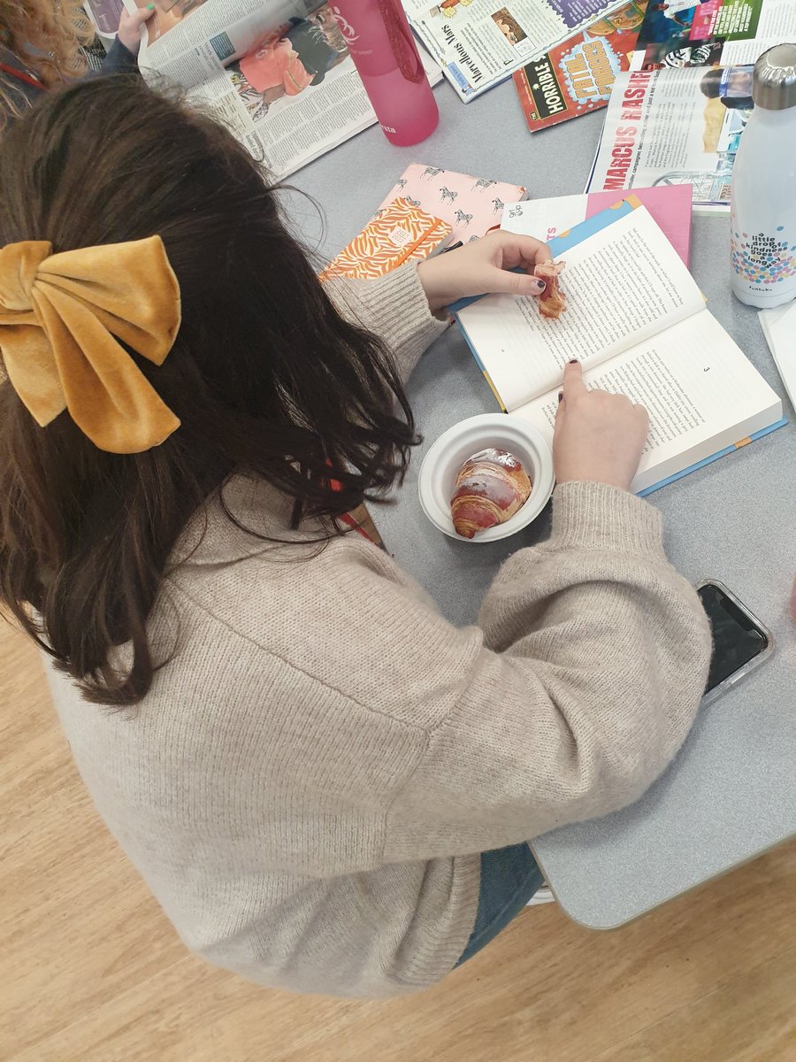 Ark Byron teachers fully embracing our soft start of pastries and reading materials #Arkreadingday