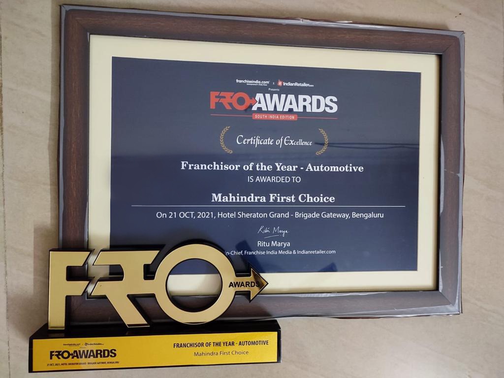 MFCWL's tweet photo. Proud and happy to share that @MFCWL bagged Franchisor of the Year at the Franchise India Awards. Thanks @FranchiseIndia for recognising the transformation of India's franchise network leader leader into the best in class online-offline used car platform!
#FROAwards https://t.co/x5k0cfDqPb