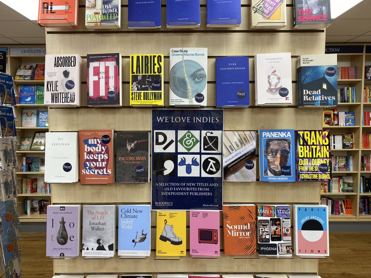 BlackwellsMcr's tweet photo. Lots of lovely signed editions starting to appear on our WE LOVE INDIES wall including books by @LMcKnightHardy, @MumblinDeafRo, @christineburns, @LuciaOC_, @kyliesaysrelax, @SamuelWright78, @sjhollyman, @onwuemezi, @GMacraeBurnet and @saraheschofield⦠https://t.co/cvXfWwTbTI