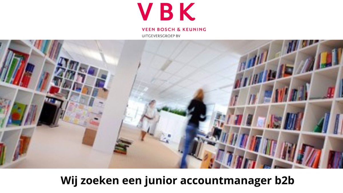 Een takenpakket dat net zo divers is als onze boektitels. Dat heb jij als junior accountmanager b2b in Utrecht. Je helpt jouw collega’s bij het sluiten van de beste deals én hebt een aantal eigen klanten. Enthousiast? Bekijk de vacature: vbku.nl/werken-bij-vbk…!