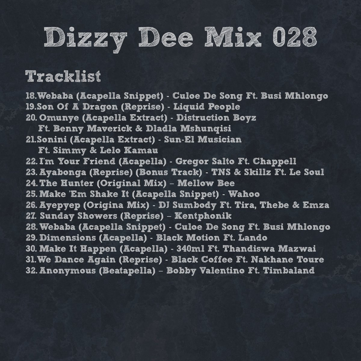 DJDizzyDeeBW's tweet photo. Dizzy Dee Mix 028

Link 1: https://t.co/FHV1YWXooP 
Link 2: https://t.co/8AdcnYt5Bf 
Link 3: https://t.co/aix05zhRSc 
Link 4: https://t.co/puq2eJBkgN https://t.co/tKn8unx8Pu