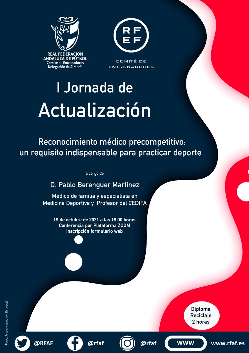 El pasado 19 de octubre nuestro médico <a href="/pablo_berenguel/">pablo berenguel</a> asistió a la I Jornada de actualización sobre reconocimientos médicos precompetitivos. 
Gran labor en la promoción de la salud y en su trabajo en el equipazo de @masqsanorecos ! 🔝💪🏻