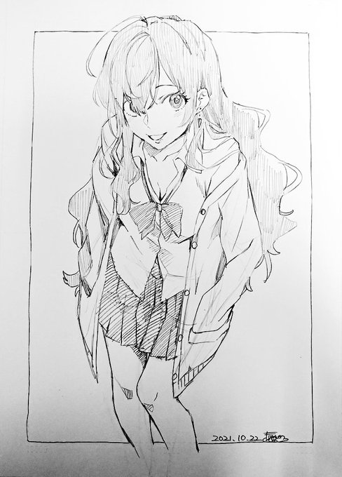 しきにゃん描けました!☺ 