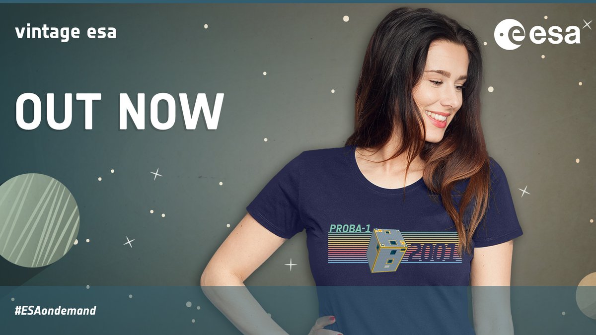 esa's tweet photo. Twenty years is a long time in space!
Launched #OTD in 2001 and originally planned to operate for two years, ESA's #Proba1 is still going strong - so it deserves a merch collection of its own! Check out #ESAonDemand (and 20% discount shop-wide😮) 👉 https://t.co/7fWHuzln7T https://t.co/y31rIqEmcE