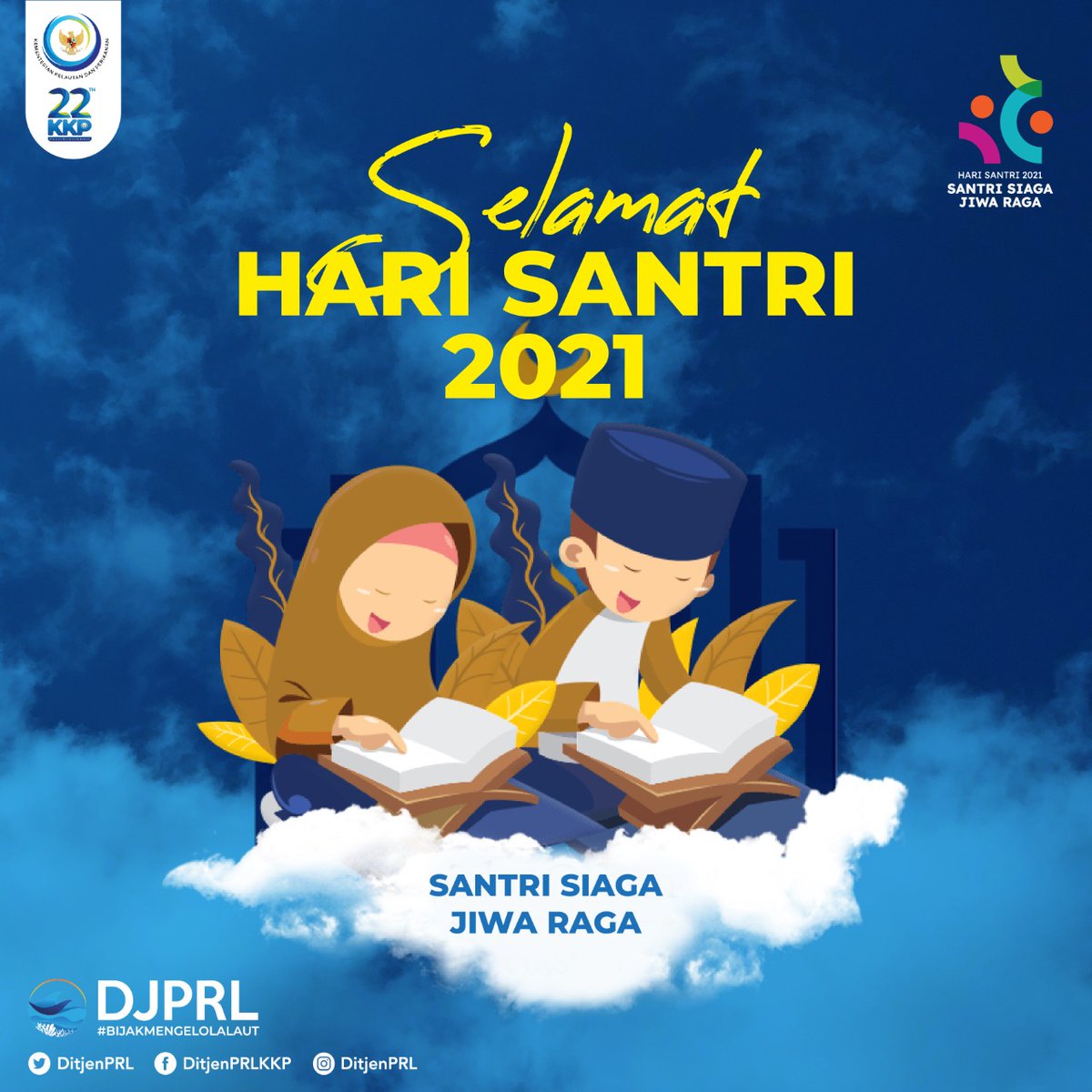 ditjenpk_kkp's tweet photo. Keluarga Besar Ditjen Pengelolaan Ruang Laut mengucapkan Selamat Hari Santri Nasional 2021.

Santri Siaga Jiwa Raga untuk Indonesia. 

#HariSantriNasional #SantriSiagaJiwaRaga⠀
#KKPgoid #DJRPL https://t.co/qdQdzpz4zu