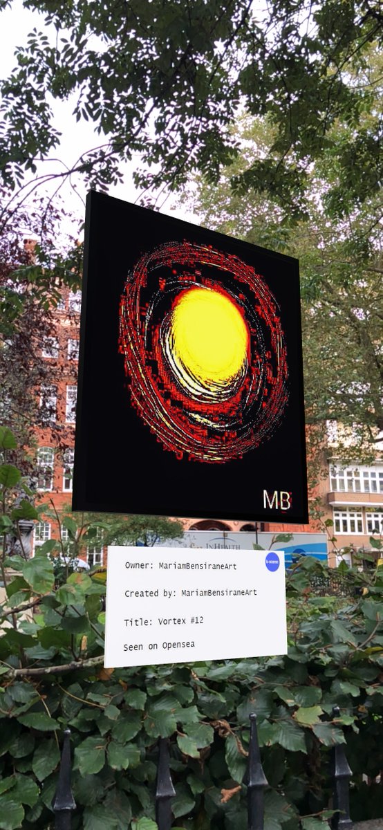 First spotted in Germany, now in London, where next? With #AR it's up to you! 'Vortex #12' by <a href="/BensiraneMeriem/">Bensirane Mariam</a> #NFTartist b-sceneapp.com/assets/opensea…