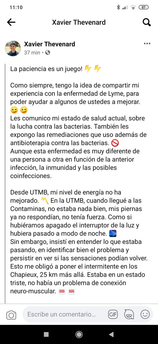 PericasToni's tweet photo. Hola @JorgeFdezTV mira este enlace. Deportista de élite top mundial de ultraresistencia, contando su experiencia con la enfermedad de Lyme.
https://t.co/BR56YjnegE
Saludos desde mallorca. https://t.co/7RFZt2JJi4