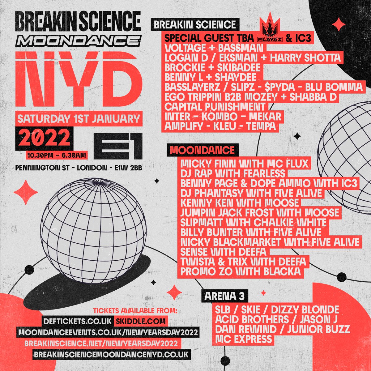 @Fearlessdnb @mcmoose600 @Elmatador3 @FiveAliveMc @mc_chalkiewhite *LINE UP & VENUE ANNOUNCED FOR LONDON’S BIGGEST NYD EVENT!* Tickets: deftickets.co.uk/events/1953813… @mcmoose600 @Elmatador3 @FiveAliveMc @mc_chalkiewhite @McBlacka