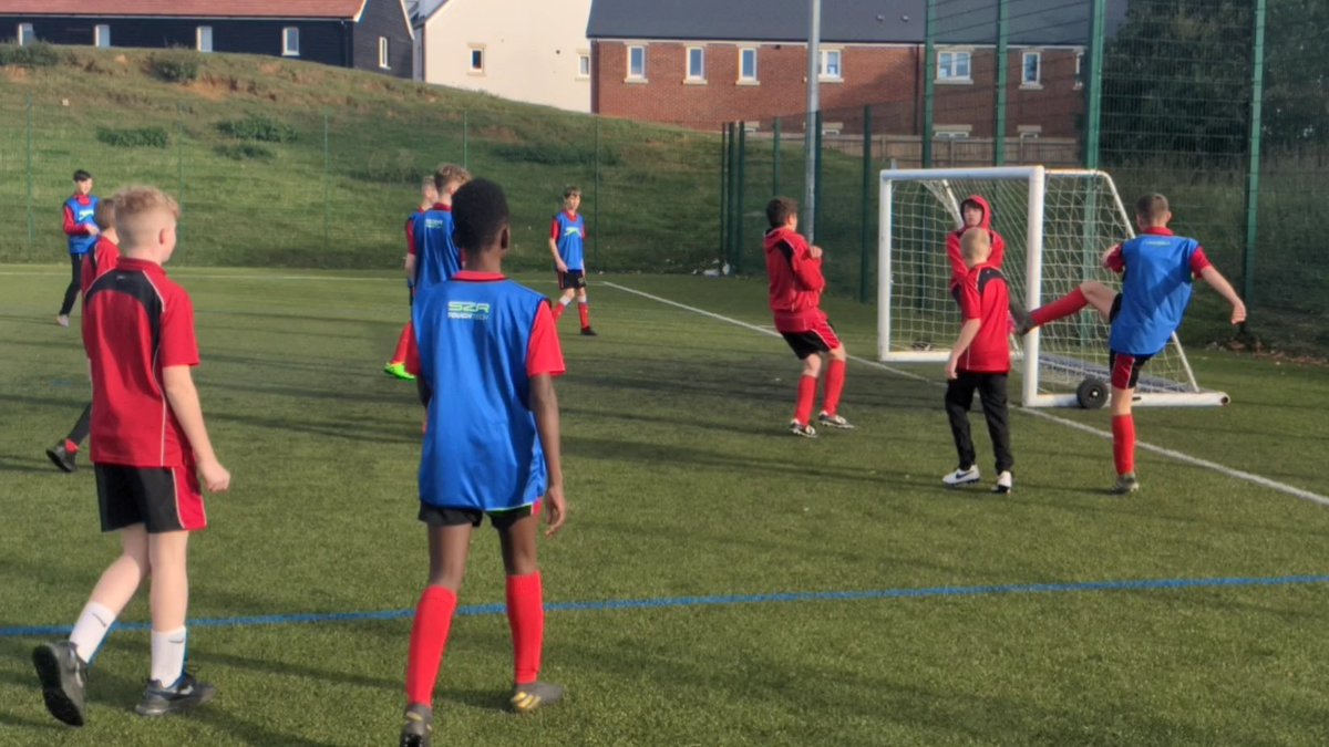 Year 10 boys core class enjoying their last football lesson of the half-term.