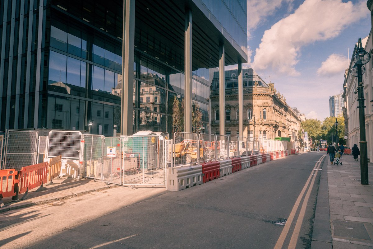 103ColmoreRow's tweet photo. With the hoardings around #103ColmoreRow now removed, you can get a true sense of the size and scale of the entrance to the building. 

#AboveAllElse #AimHigher https://t.co/q9zcNHr6it