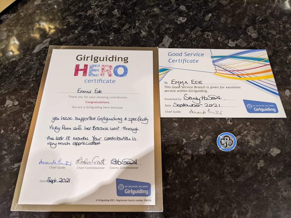 In our final awards announcement we have a double award!

<a href="/EmmaInSheffield/">Emma Ede</a>, Leader at <a href="/54thShefRainbow/">54th Sheffield Rainbows</a>, 57th Fulwood Brownies &amp; 1st Hallam &amp; Crosspool District Rainbows was awarded both a Girlguiding Hero Award &amp; a Girlguiding Good Service Award! 

<a href="/Girlguiding/">Girlguiding</a> | <a href="/GirlguidingNEE/">Girlguiding North East</a>
