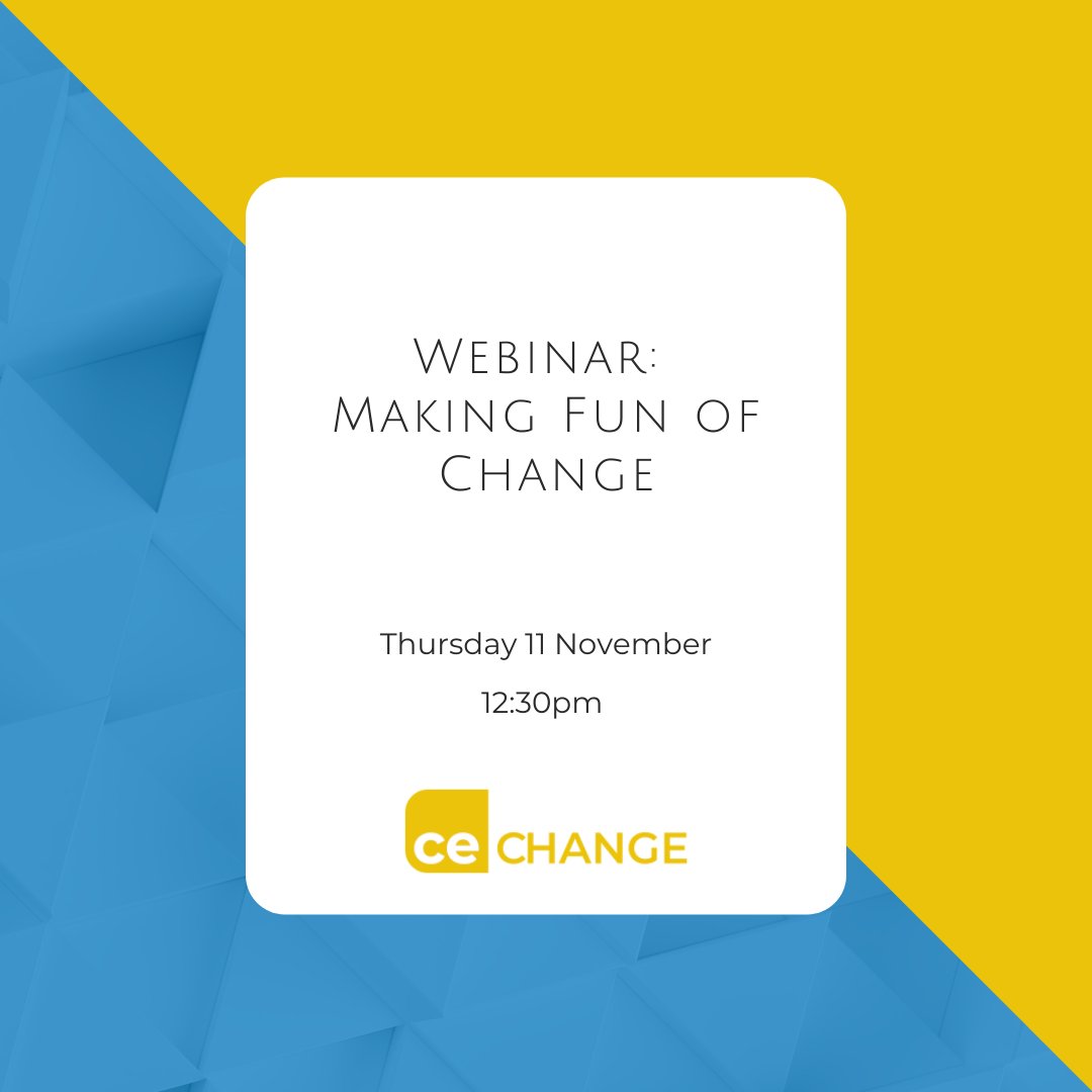 Fancy joining us as we ‘Make Fun of Change’? Join our bite-size webinar looking at where the fun has gone from our change projects…and what we can do to bring it back.
11 November at 12:30

us06web.zoom.us/webinar/regist…

#responsiblechange
