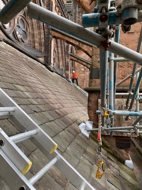LichfieldCath's tweet photo. Thanks to a grant from @HistoricEngland and the #CultureRecoveryFund, critical repairs to the south nave buttresses have been funded, securing the future of the Cathedral for the thousands of visitors who visit us from around the world each year. 
@DCMS  #HereForCulture https://t.co/AJUVZAQvk2