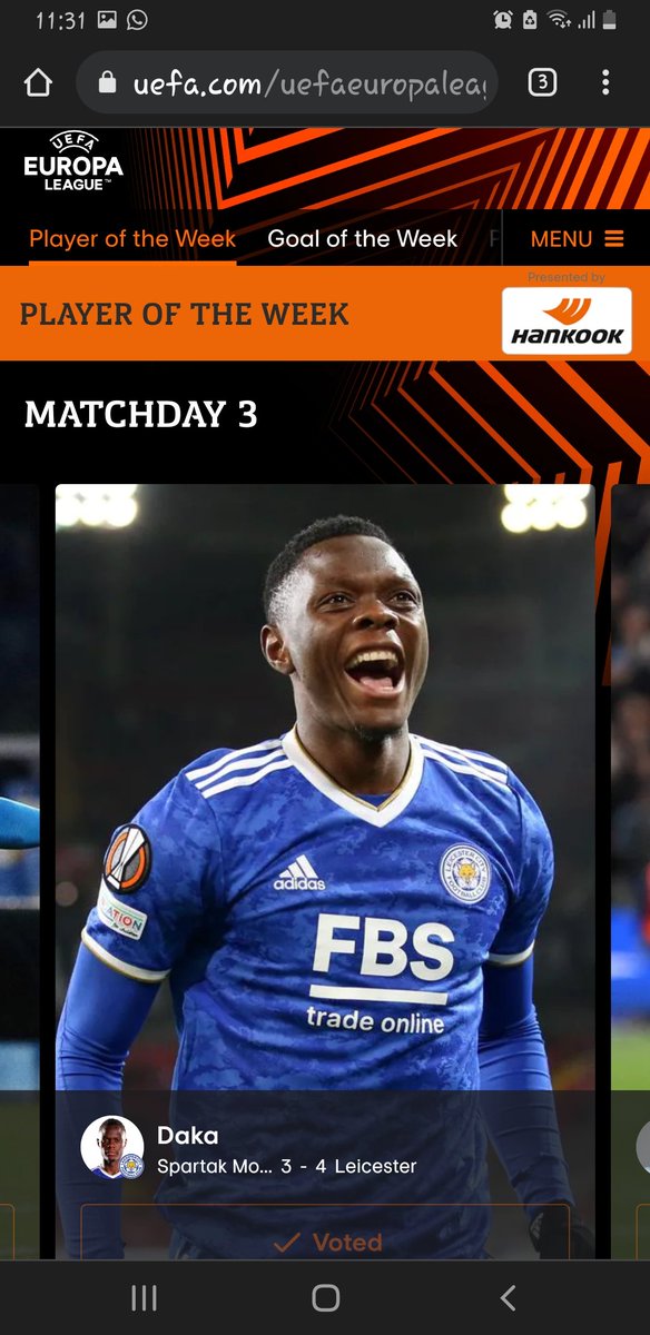 Vote for Patson Daka

uefa.com/uefaeuropaleag…

#Zambia
#Daka #PatsonDaka
#leicestercity 
#lcfc