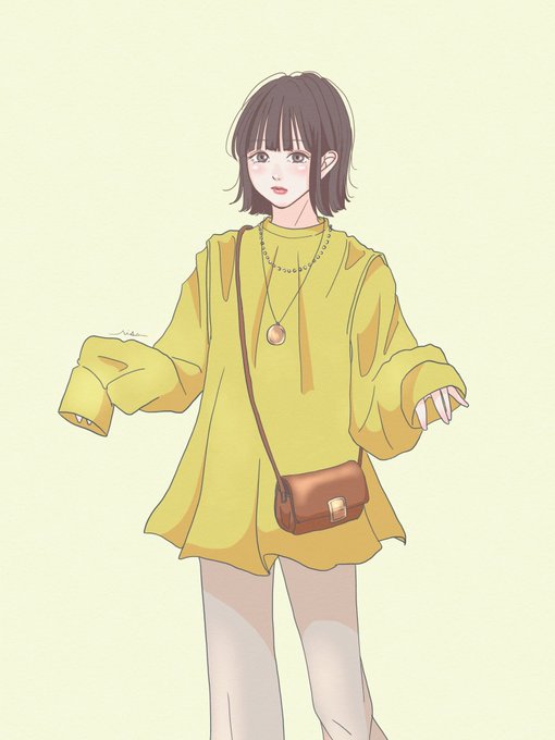 「long sleeves oversized shirt」 illustration images(Latest)