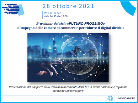 unioncamere's tweet photo. “L’impegno delle #cameredicommercio per ridurre il #digitaldivide”: giovedí 28/10 #webinar per la community dei #digitalplayer. Interverrá il vicesegr.gen. di #Unioncamere @and_sammarco. https://t.co/2m2lpO5vlz #competenzedigitali #bandaultralarga https://t.co/yfh7ISsnry