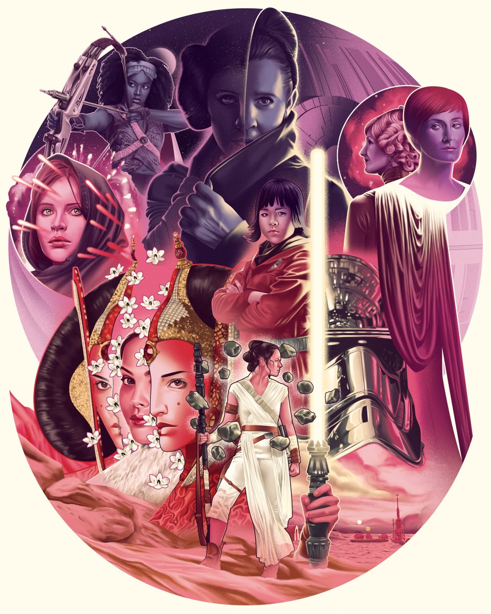 starwars's tweet photo. Artist Jack Hughes celebrates LGBTQ+ History Month with a brilliant piece of art highlighting women of the Star Wars Galaxy: https://t.co/T41rpsiWnr https://t.co/Ax1vMincOg