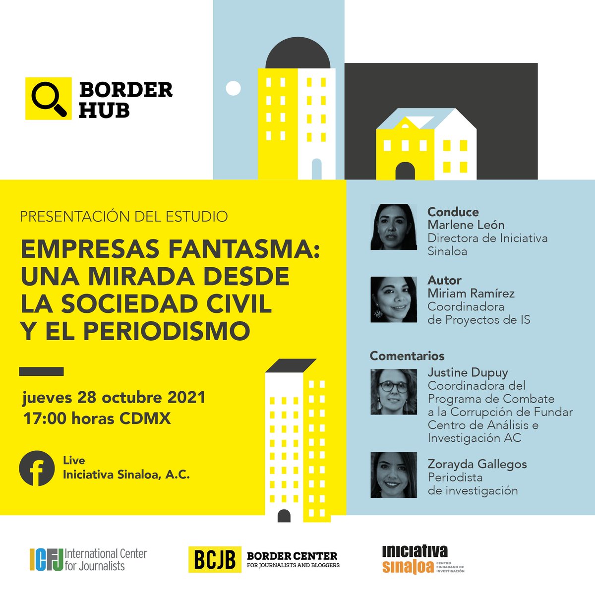 IniSinaloa's tweet photo. ¿Te gustaría saber cuáles son las estrategias y estructuras que utilizan las empresas fantasma?
No te pierdas este jueves 28 de octubre a las 5pm (CDMX) la presentación del estudio Empresas fantasma, una mirada desde la sociedad civil y el periodismo https://t.co/P25ExCUyhJ