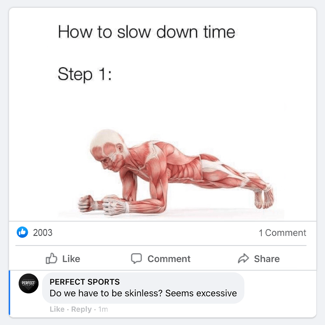 Seems a bit excessive if you ask us. 🤷\u200d♂️ #BEGREAT #perfectsports  #supplement #workout #plank #freezetime #meme #funny #joke #friday #friyay  #timefreeze #fun #ab #core #mind #fitness, image size:1080x1080
