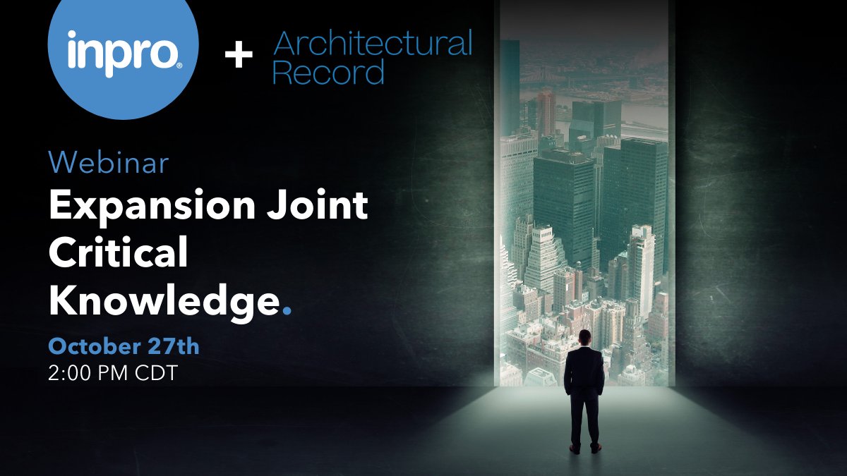 InproCorp's tweet photo. Register + join us for our upcoming webinar with Arch Record to learn the basics of expansion joint systems, so we can protect your buildings from the forces of nature!
#Webinar #ArchitecturalRecord #ArchRecord #ExpansionJoints #ArchitecturalProducts #ArchitecturalDesign #Inpro https://t.co/GmJbaBzY5J