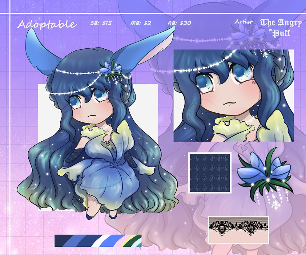 PuffAngry's tweet image. Flower girl adoptables ❤ 
Starting bid: $15
Minimum bid increase: $2
Autobuy: $30
Payment via paypal
General adoptable rule list here: facebook.com/media/set/?van…
Auction will close after 72 hours or until they've found a good home. 

#adoptables #kemonomimi #chibiart