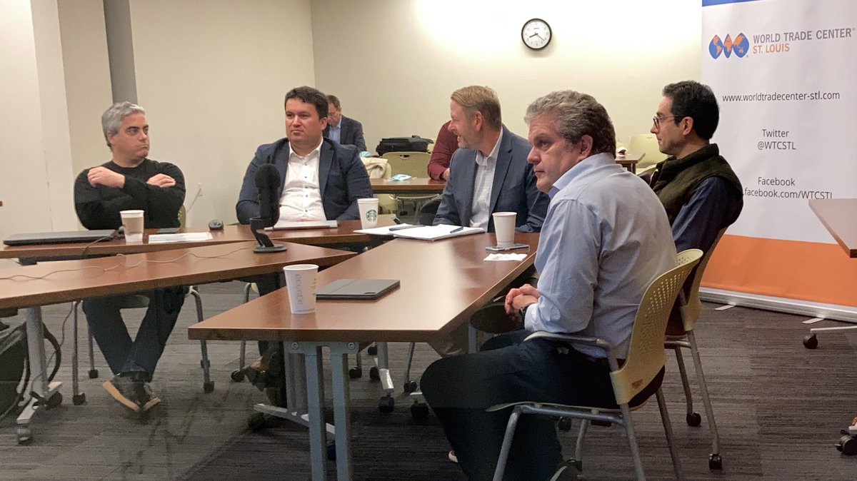 bySeanMullins's tweet photo. Discussing ways #stl can work with Latin America to drive innovation in #agtech @39NorthSTL @STLPartnership @TheYieldLab @HCCMetroSTL @STLMosaic @WTCSTL thank you Tomas! https://t.co/eTRblDyJQ3