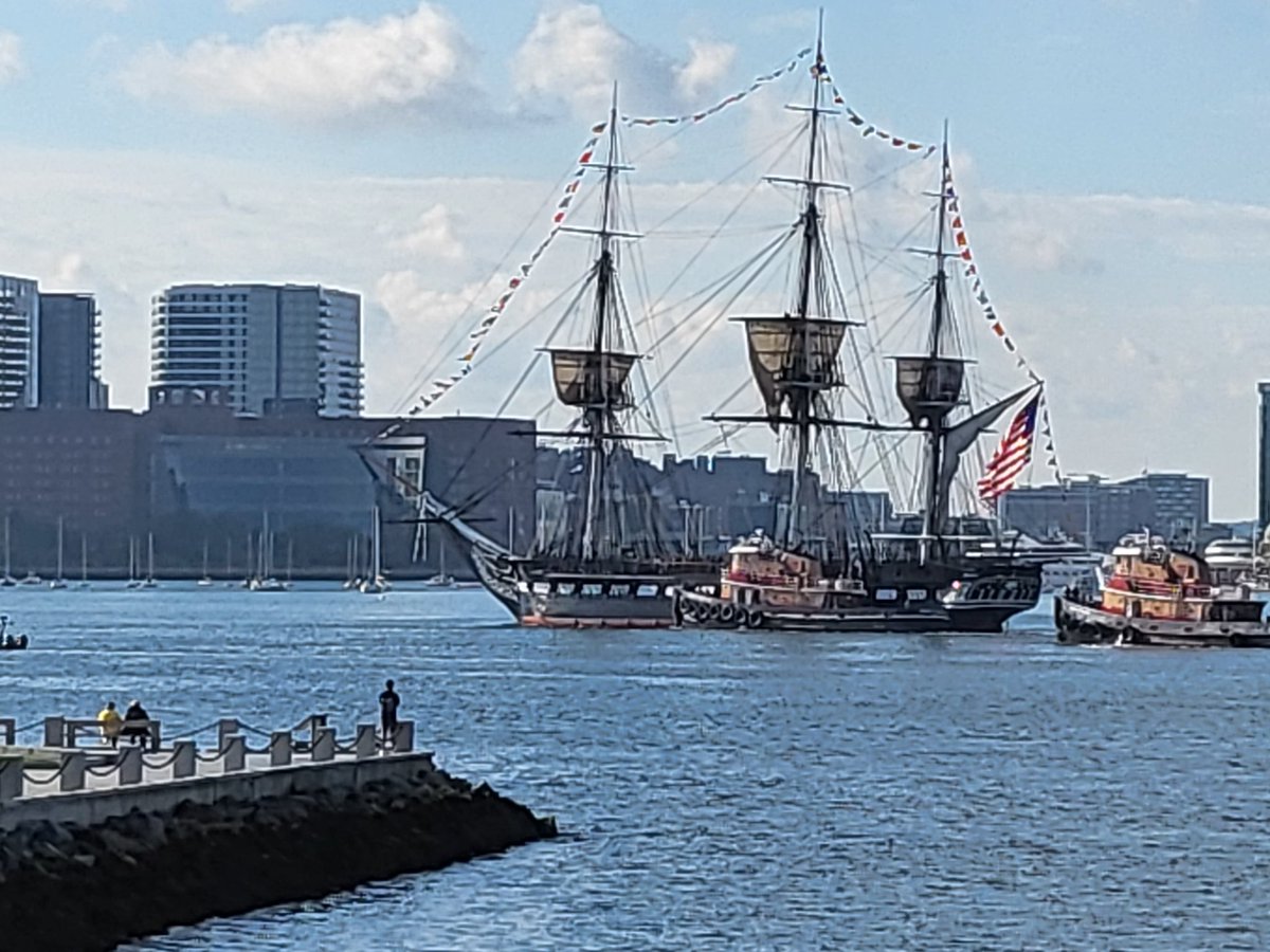 Boston_Light's tweet image. USS Constitution on the move. @USSConstitution Topsails deployed. @BostonGlobe #tallship #bostonharbor #eastboston