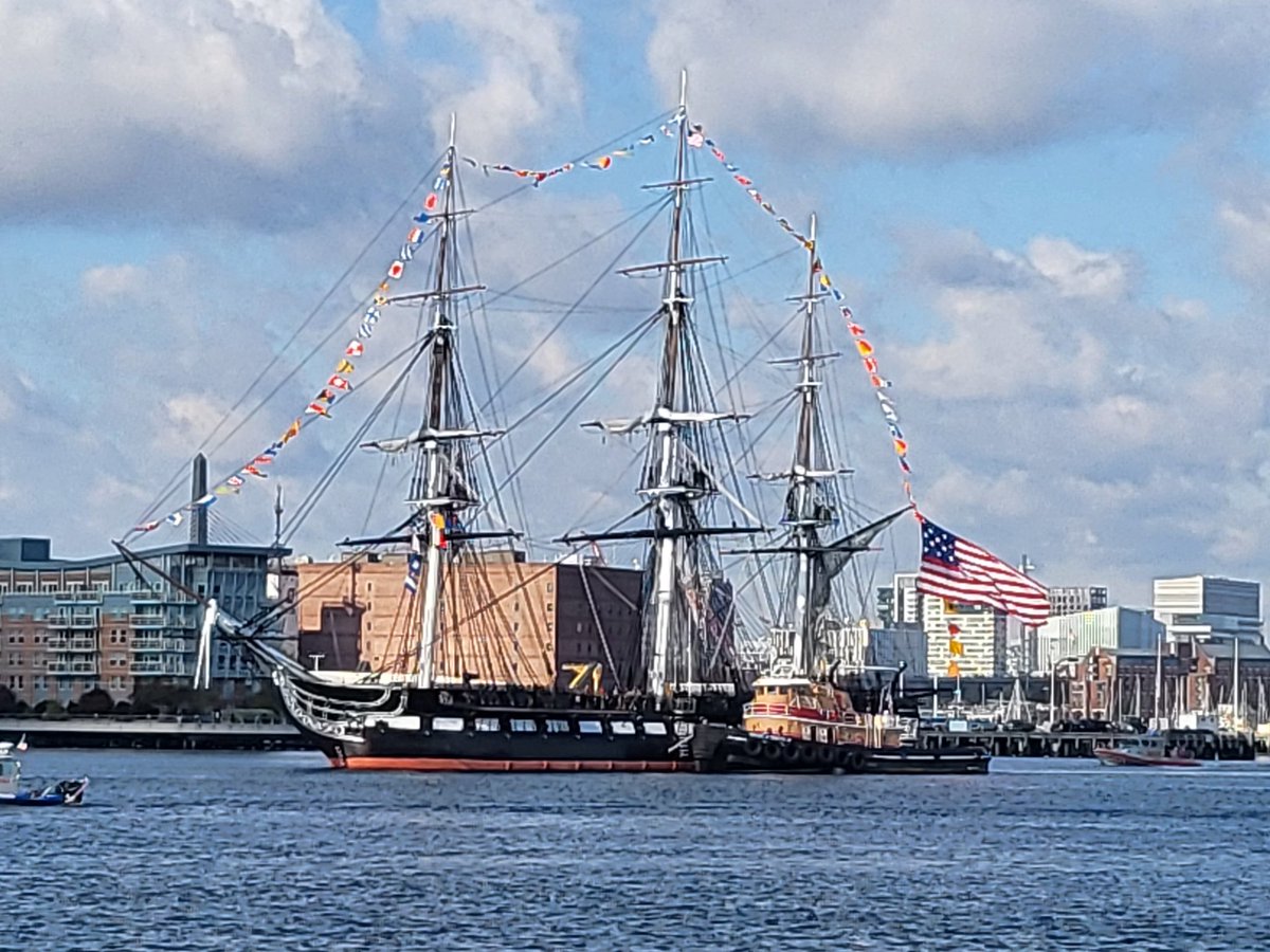 Boston_Light's tweet image. USS Constitution on the move. @USSConstitution Topsails deployed. @BostonGlobe #tallship #bostonharbor #eastboston