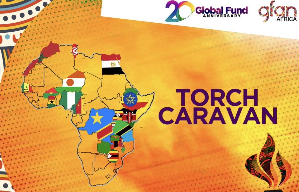 theglobalfight's tweet photo. Celebrate #GlobalFund20 by tracking @GFAN_Africa’s torch caravan as it travels from Capetown to Cairo. This torch symbolizes the lives saved in the fight against AIDS, TB and malaria. #Iamoneof44million
 
Today, the torch passed from Nigeria 🇳🇬 to Ghana 🇬🇭
@WACI_Tweets https://t.co/lzQYNIcoIZ