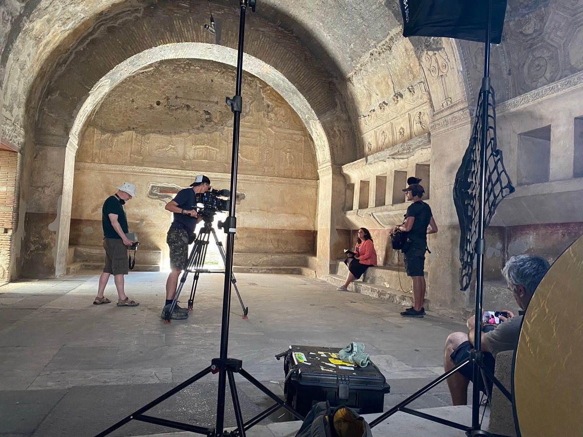 bettanyhughes's tweet photo. Hello everyone! So I can now share the news of our very latest film in #Pompeii and #Herculaneum. Through #lockdown we were given access to some remarkable new finds, and can now honour those whose lives were devastated by #Vesuvius - join us Thurs 28th 9pm ⁦@channel5_tv⁩ https://t.co/QgfBd3Ef8b