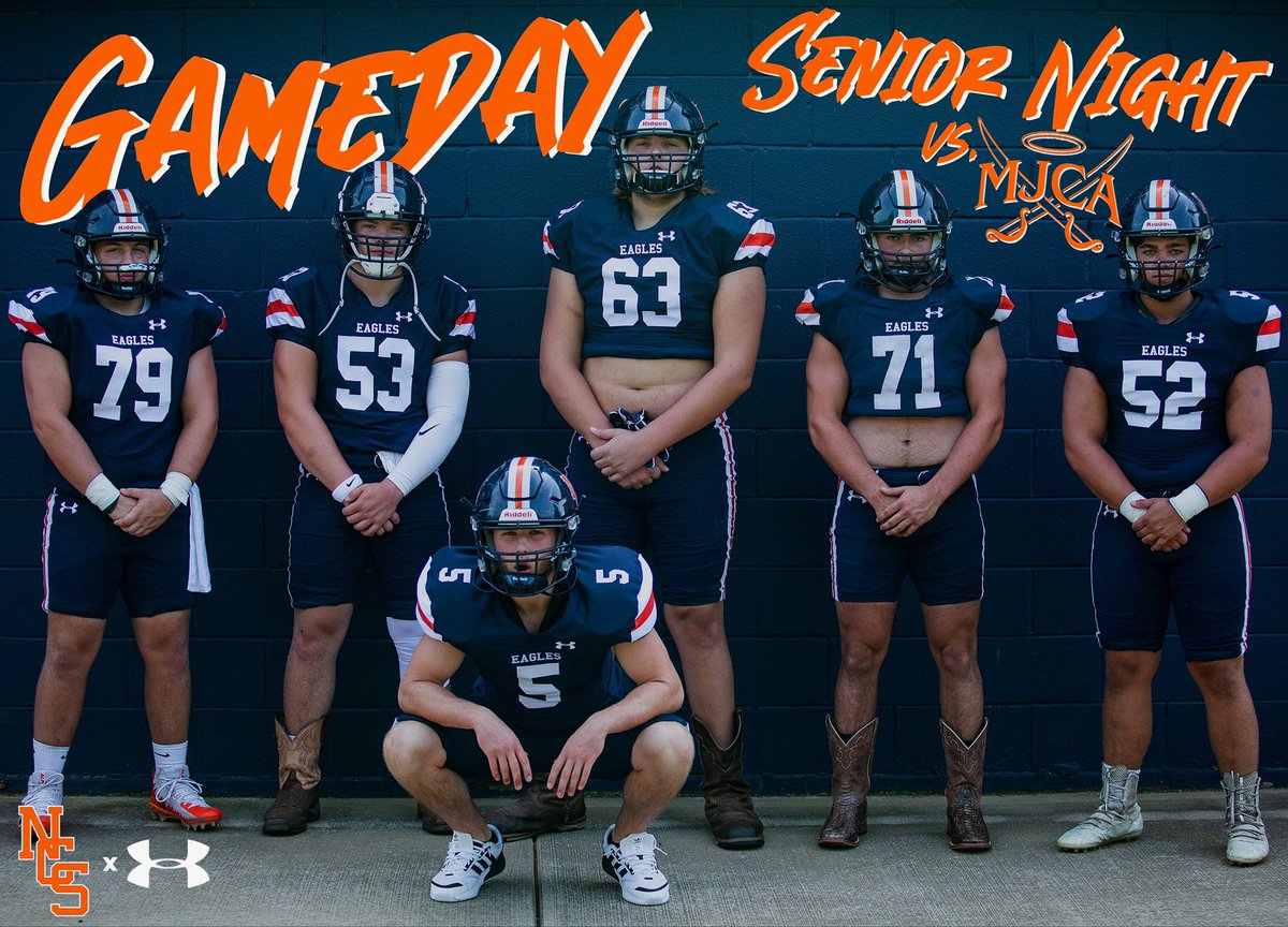 _NCSathletics's tweet photo. 🏈 Gameday!!! 🏈

@NCSFB vs. @mjcaathletics 
⏱: 7:00 PM
📍: @NCSEAGLES
📺: https://t.co/ConXrTcrma

It’s Senior Night for the Eagles, as they host MJCA!! Come out and support these boys as the regular season is coming to a close! 

#NashvilleChristianFootball #WeAre #NC https://t.co/Cq4SdIuB1H
