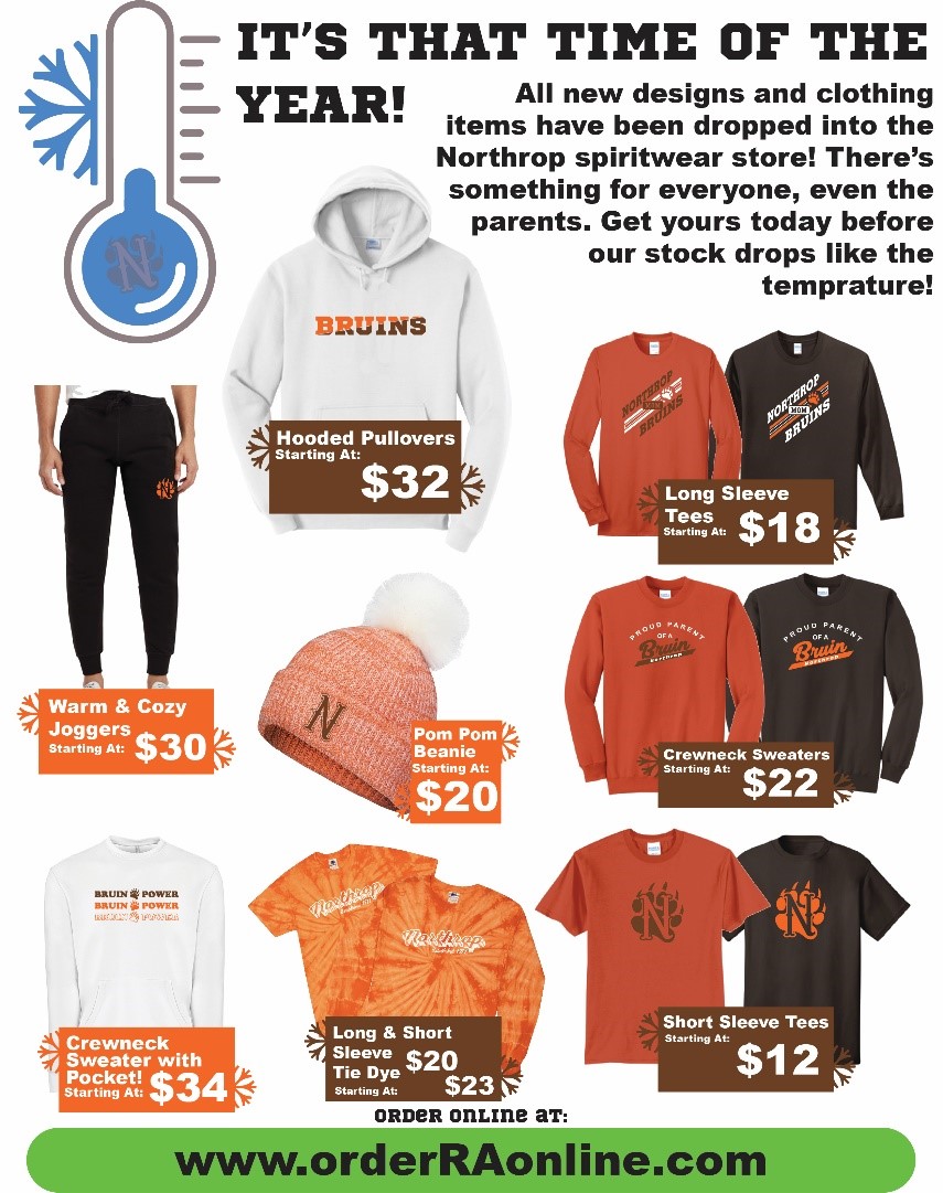 New Spirit Wear Items are available! Head to orderraonline.com to shop 🐻