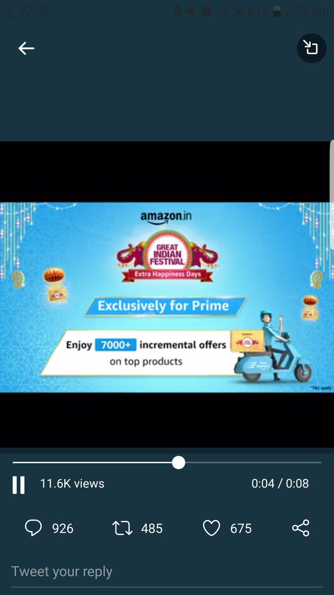 Deepans47352246's tweet photo. @amazonIN Here's my screenshot
#ExclusivelyForPrime #AmazonGreatIndianFestival 
@amazonIN 
I also have prime and enjoy the shows😊
Hope i win😊 https://t.co/GJHqF4gXeo