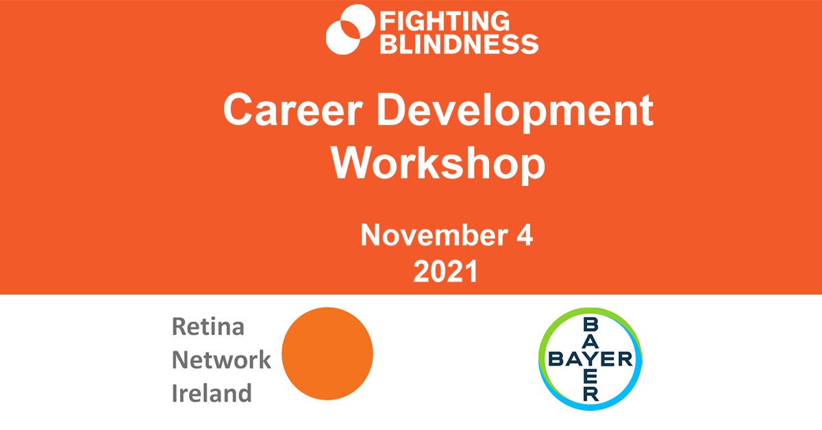 fight_blindness's tweet photo. Are you an early-stage researcher or clinician in vision research and ophthalmology wondering about your next career step? Join us on Thursday 4 Nov! 

Book: https://t.co/T5hbgC90bU

Kindly supported by @Bayer 
#careerdevelopmentworkshop #FightingBlindness #research https://t.co/avFXgf9W7S