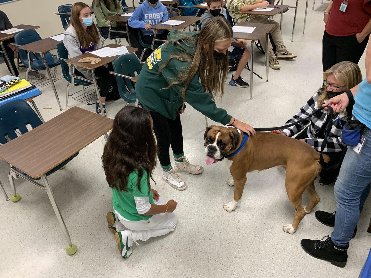 As part of our Therapy Dog Program, Buster visited the MS/HS this week to spend some time with our students and staff. This big fella was instrumental in bringing such joy to the students as they showered him with love and affection.