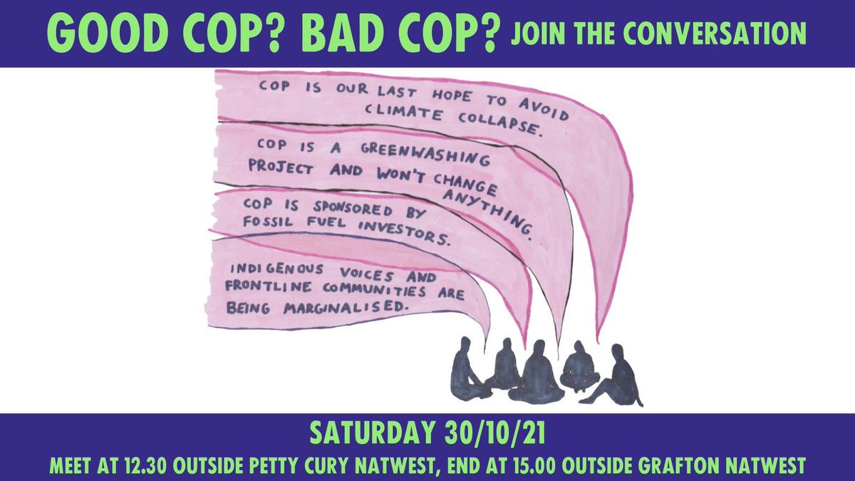 orca_4_el's tweet photo. Got complicated feelings and big questions about COP 26? Join us for a bit of a chat, a bit of a learn and a bit of a protest on 30th October. Open to all of any group or none, all ages. #COP26 https://t.co/HS6zNap4jq