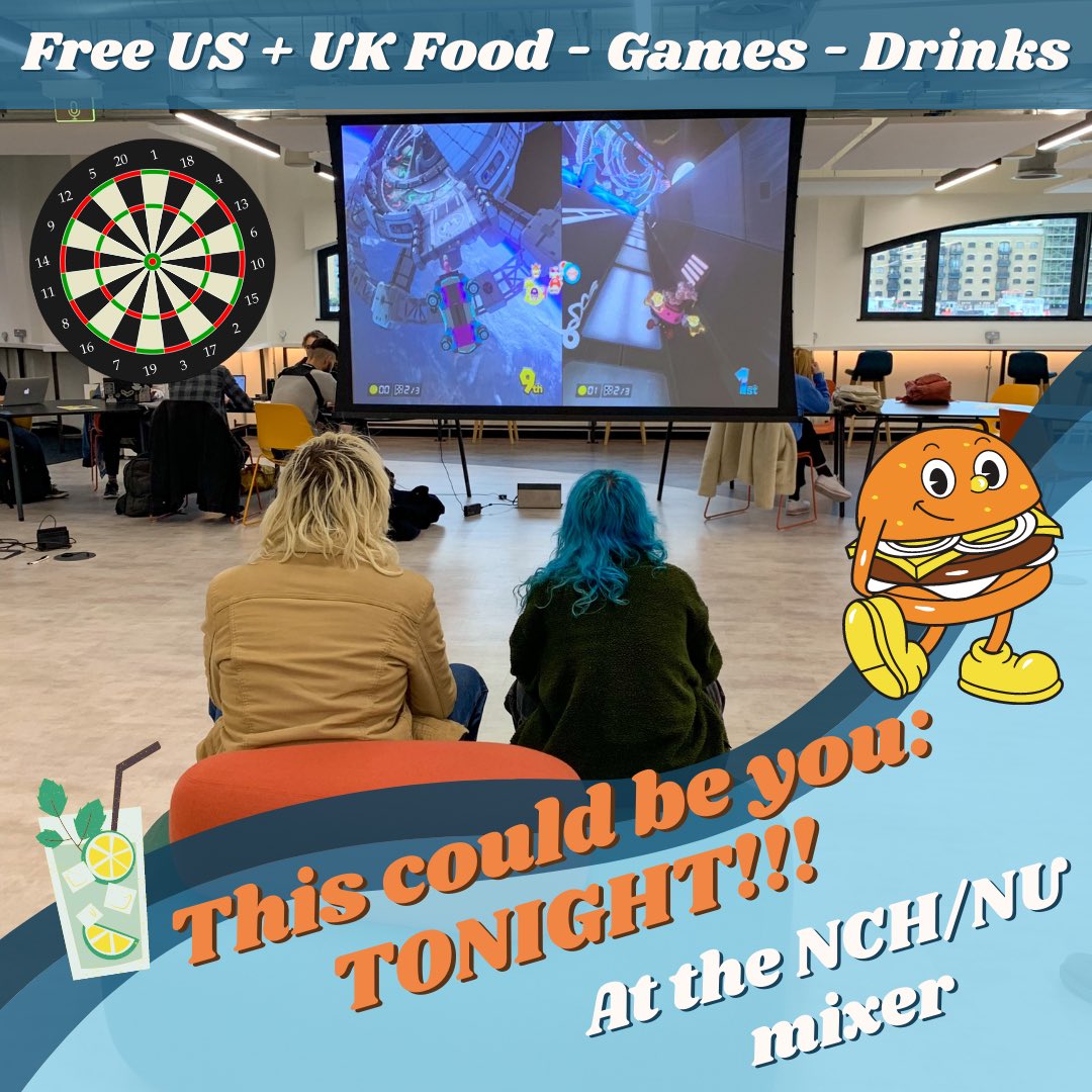 NCH_SU's tweet photo. TONIGHT FROM 6PM! 🥳 Join us in the Student Hub for our inaugural NCH/NU mixer + Games Night! https://t.co/R0FkqZvQpG