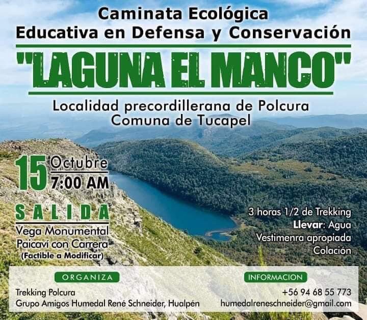 CATucapel's tweet photo. Mañana subimos a la Laguna “el Manco”. Jornada de limpieza y conocimiento. #ecologiachile #surdechile #biobio #tucapel https://t.co/zLNGhAPgL9
