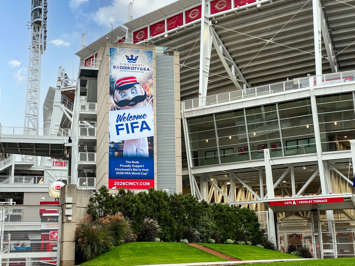 Reds's tweet photo. The 2026 World Cup has a home in Cincinnati! ⚽️

#CincyWelcomesTheWorld https://t.co/JVLHTVSYSq